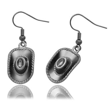 Imagem de Chapéu de vaqueira ocidental oeste Texas Spur brincos pendentes rodeio boho fantasia fantasia cowboy country concerto roupa, One size, Liga de aço, Sem pedra preciosa