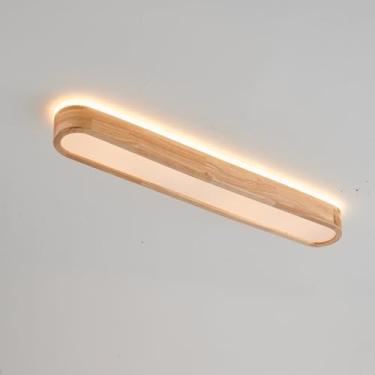 Imagem de Plafon de Sobrepor Oval Estilo Madeira 65cm Led 30W 3 em 1 Bivolt 16129-PL