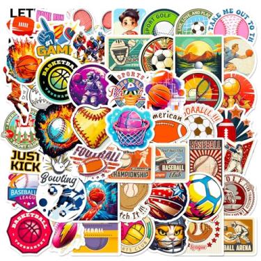 Imagem de 50 adesivos de várias bolas para garrafas de água, adesivos de vinil à prova d'água para álbuns de fotos, álbuns, telefones celulares, skate, adesivo de desenho animado para meninos, meninas, amigos