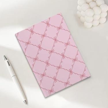 Imagem de Cadernos Coquette com laço rosa para trabalho, caderno de composição A5, caderno pautado para faculdade, agenda de viagem forrada para escrever anotações, presentes para mulheres 15