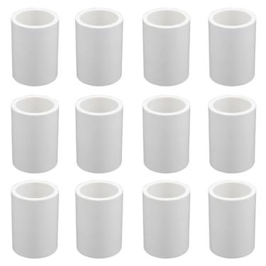 Imagem de Cionyce 12 peças de acoplamento de tubo de PVC de 1/2 polegada, conectores soquete x soquete adaptador Sch 40 para irrigador, sistema de irrigação por gotejamento e extensão de tubos HE050-1/2 (branco
