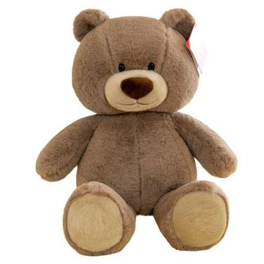 Imagem de Brinquedo de pelúcia, desenho animado de boneca de urso de pelúcia, animal marrom macio de 35 cm