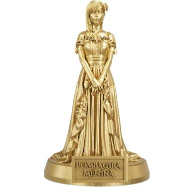 Imagem de Estátua Pombagira Menina Imagem Umbanda Candomblé (Cor Ouro)