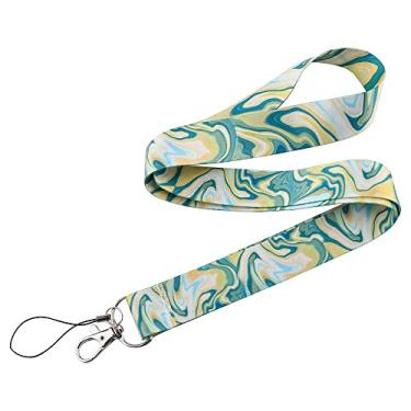 Imagem de Cordão de impressão de mármore alça de crachá para câmera cordão de telefone para pendurar cordão de identificação, 15, 15