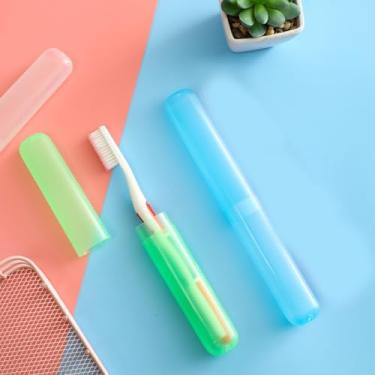 Imagem de Pacote com 2 porta-escova de dentes portátil organizador de higiene pessoal para viagens ao ar livre acampamento em casa viagens de negócios