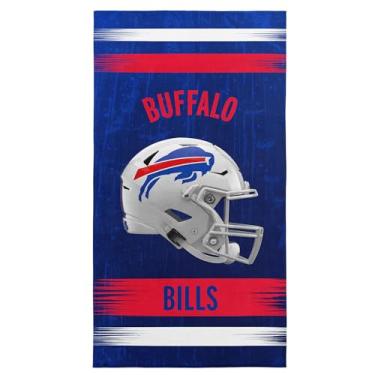 Imagem de Toalha de praia de microfibra NFL Buffalo Bills, 76 x 152 cm – Secagem rápida, resistente à areia, leve, altamente absorvente, design Blitz