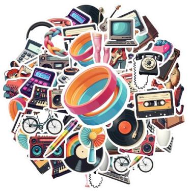 Imagem de 50 peças retrô eletrônica música tecnologia faça você mesmo, adesivos de graffiti, adesivos animados brinquedo para guitarra, faça você mesmo, bicicleta, skate, laptop, bagagem, decoração, laptop