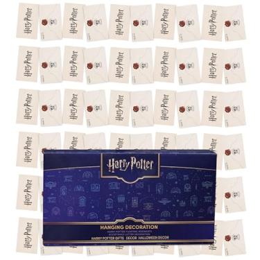 Imagem de Harry Potter Decoração suspensa de carta de aceitação de Hogwarts 60 peças - 6 cordas com 10 letras cada, faixa flutuante de festa com guirlanda mágica e decoração de quarto