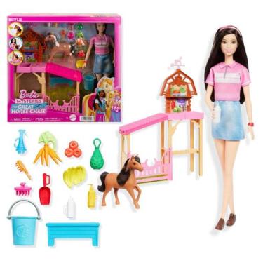 Imagem de Barbie Mysteries Renee The Great Horse Chase com Cavalo Estábulo e Ace