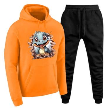 Imagem de Conjunto Moletom Calça e Blusa Canguru Plus Size Masculina Academia Caminhada Inverno Estiloso