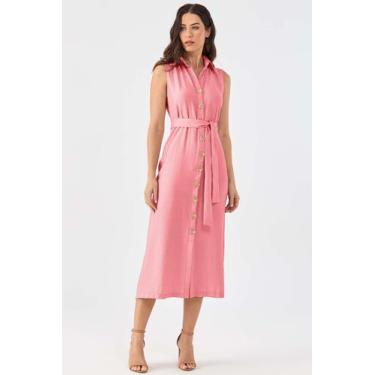 Imagem de Vestido Chemise Midi PKS Viscose Rosê, GG