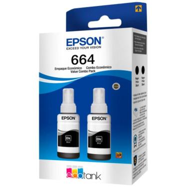 Imagem de Kit Refil Epson T664 2xpreto - T664120-2p
