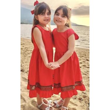 Imagem de Vestido Menina Vermelho Natalino Elegante para Festas e Celebrações - 