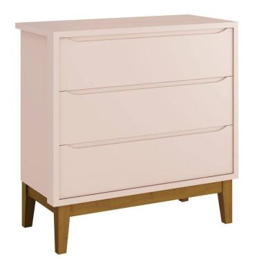 Imagem de Cômoda Gaveteiro Classic New Rosa Fosco Com Madeira - Moveisaqui