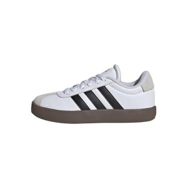 Imagem de adidas Tênis infantil Vl Court 3.0, Branco/Preto/Cinza, 4 Big Kid