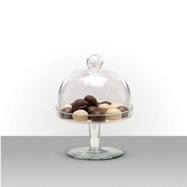 Imagem de Prato para Bolo C/Pé Tampa Arredondada 32x23 - Luvidarte