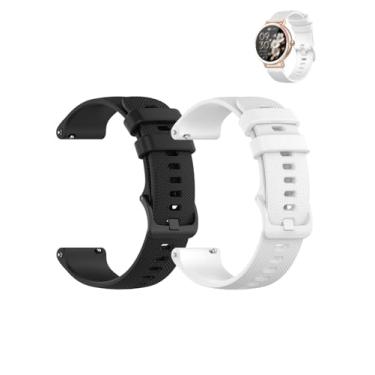 Imagem de WUNIAK Compatível com relógios inteligentes Keeponfit DR05, pulseiras de substituição de silicone macio à prova d'água para Keeponfit DR05. (preto + branco, pacote com 2)