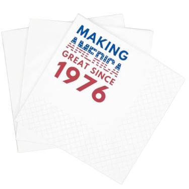 Imagem de SharkBliss Guardanapos engraçados de coquetel de aniversário de 50 anos, pacote com 100, ótimo desde 1976, guardanapos de coquetel de papel para bebidas descartáveis para sua festa de cinquenta e 50