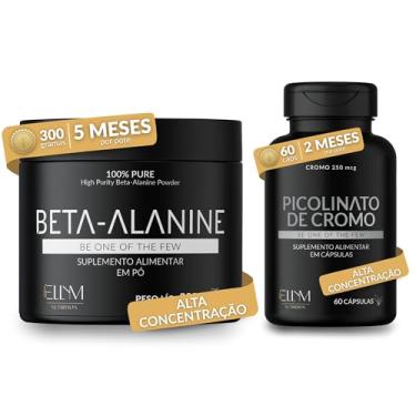Imagem de Beta Alanina Pura 300g + Picolinato de Cromo 250mcg 60 Cápsulas ELLYM NUTRITION Desempenho e Metabolismo
