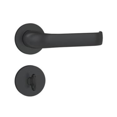 Imagem de Fechadura Banheiro Wc 823/37 Roseta Redonda Preto Fosco Stam