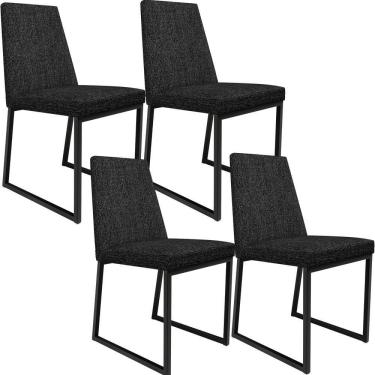 Imagem de Kit 04 Cadeiras Sala De Jantar L02 Chumbo
