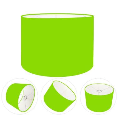 Imagem de Cúpula Abajur E Luminária Cilíndrica Vivare Cp-7017 ø40x21cm - Bocal Nacional Verde-limão