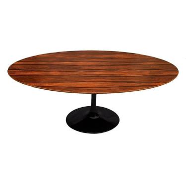 Imagem de Mesa Saarinen Oval Pau Ferro 235x122cm - Base Preta