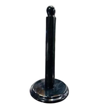 Imagem de TheWolfard Suporte de toalha de papel de mármore preto – Suporte pesado feito à mão para bancadas de cozinha, banheiro, mesa de jantar – Base de feltro antiderrapante – Decoração moderna de pedra