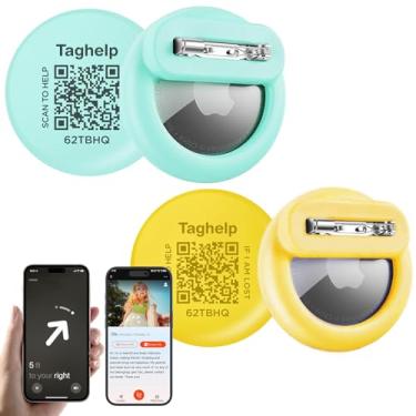 Imagem de Pacote com 2 - Suporte de etiqueta de ar para crianças, capa de rastreador GPS oculto com pino invisível para Airtag, capa protetora de silicone para crianças, idosos, pano, calça, sapato, mochila