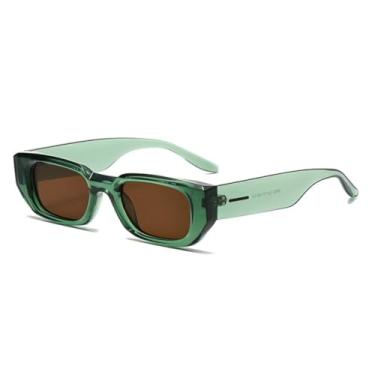 Imagem de Óculos de sol femininos, tendência, leopardo, masculino, retrô, quadrado, óculos de sol, moda masculina, tons degradê, uv400 (chá verde)