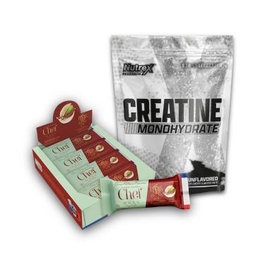 Imagem de Kit Barra de Proteína Premium 12un - Chef Whey + Creatina Monohydrate Pura 500g - Nutrex Research-Unissex