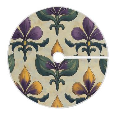 Imagem de Blueangle Saia de árvore de carnaval de 118 cm saia de poliéster macio para decoração de carnaval (113)