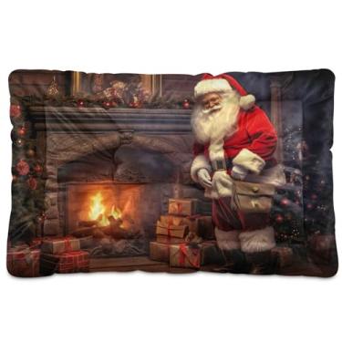 Imagem de SEHANY Cama de Natal para cães e gatos com fundo antiderrapante, cama de canil, colchão macio para animais de estimação, lavável, para cães pequenos, médios e grandes, gatos, 91 x 61 cm