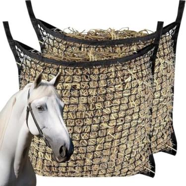 Imagem de Martx Rede de feno redonda de 1,5 x 1,2 m para cavalos, alimentação lenta, feno de alimentação lenta de gado sem nós, serve para fardos redondos de 10 x 15 x 15 x 15 cm, redes de alimentação