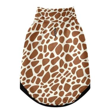Imagem de SEHANY Casaco de cachorro marrom com estampa de leopardo para cães pequenos, superquente à prova de vento, jaqueta de inverno macia e aconchegante para clima de neve fria com coleira para animais de