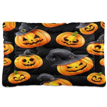 Imagem de SEHANY Cama de Halloween Pumpkins para cães e gatos com fundo antiderrapante, cama de canil, colchão macio para animais de estimação, lavável para cães pequenos, médios e grandes, gatos, 61 x 45 cm