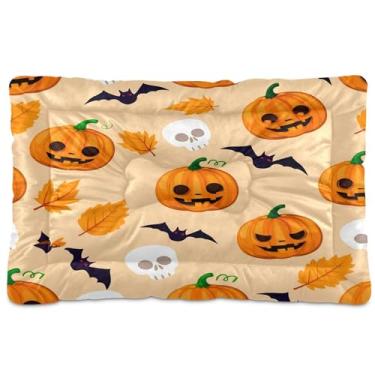 Imagem de SEHANY Cama de Halloween Pumpkins para cães e gatos com fundo antiderrapante, cama de canil, colchão macio para animais de estimação, lavável para cães pequenos, médios e grandes, gatos, 61 x 45 cm