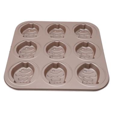 Imagem de YOUTHINK Bandeja Animal do Queque de 9 Copos, Bandeja Antiaderente do Muffin Aço Carbono para o Cozimento da Família e Festas (Peixe)