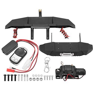 Imagem de CUOFYUNL RC Conjunto de para-choques de esteira dianteira e traseira de metal com controle remoto de guincho para SCX10 SCX10III
