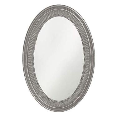 Imagem de Howard Elliott Ethan Espelho decorativo para pendurar na parede oval de níquel, moldura de resina, espelho de penteadeira, decoração de casa, 53 x 78 cm