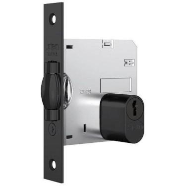 Imagem de Fechadura Rolete Pivotante Stam 1005 Preta Preto Quadra 45Mm