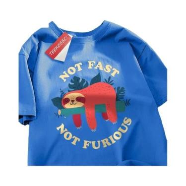 Imagem de Camiseta Oversized Com Estampa De Bicho-Preguiça, Estilo Hip Hop, Mang