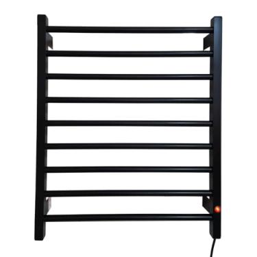 Imagem de Toalheiro elétrico grande em alumínio, preto, branco e prata(220V,Preto)