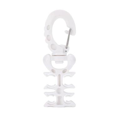 Imagem de Keenso Braçadeira de Suporte de Mangueira de Mergulho, Braçadeira de Mangueira Bcd à Prova de água de Pvc de Aço Inoxidável Com Fivela de Gancho Instantâneo para Equipamento de Mergulho (Branca)