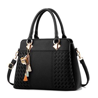 Imagem de Bolsas femininas bolsas femininas designer alça superior bolsa de couro PU, Preto, 1