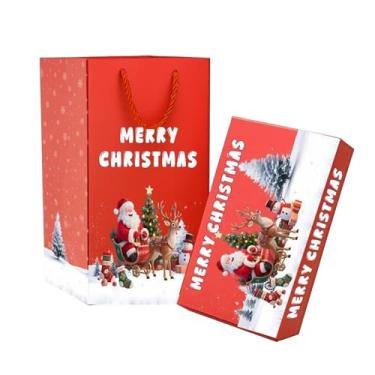 Imagem de Fiocias Caixa de Presente de Natal Dobrável E Flexível, Cofrinho Ideal para Formaturas E Casamentos, vermelho