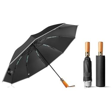 Imagem de LMJYU Guarda-chuva automático para homens e mulheres guarda-chuva à prova de vento forte dobrável