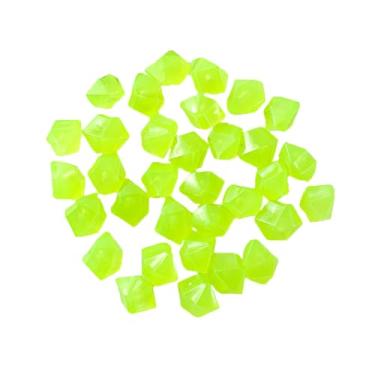 Imagem de 100pcs Pedras que Brilham no Escuro Fluorescentes em Forma de Diamante Decoração Resina para Aquário Paisagem Aquática Jardim Caminho do