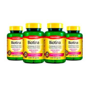 Imagem de Kit 4x Biotina Firmeza E Crescimento 60 Cápsulas - Maxinutri