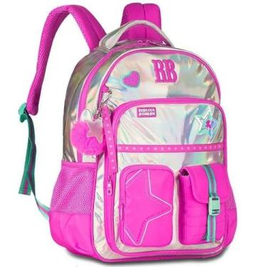 Imagem de Mochila Escolar de Costas Rebecca Bonbon Holografico Shine RB27020 Ros